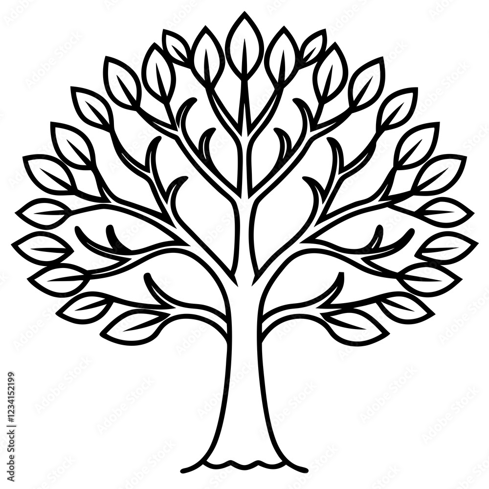 Simple Tree of Life Line Drawing in Vector Simple Tree of Life Line Drawing in Vector