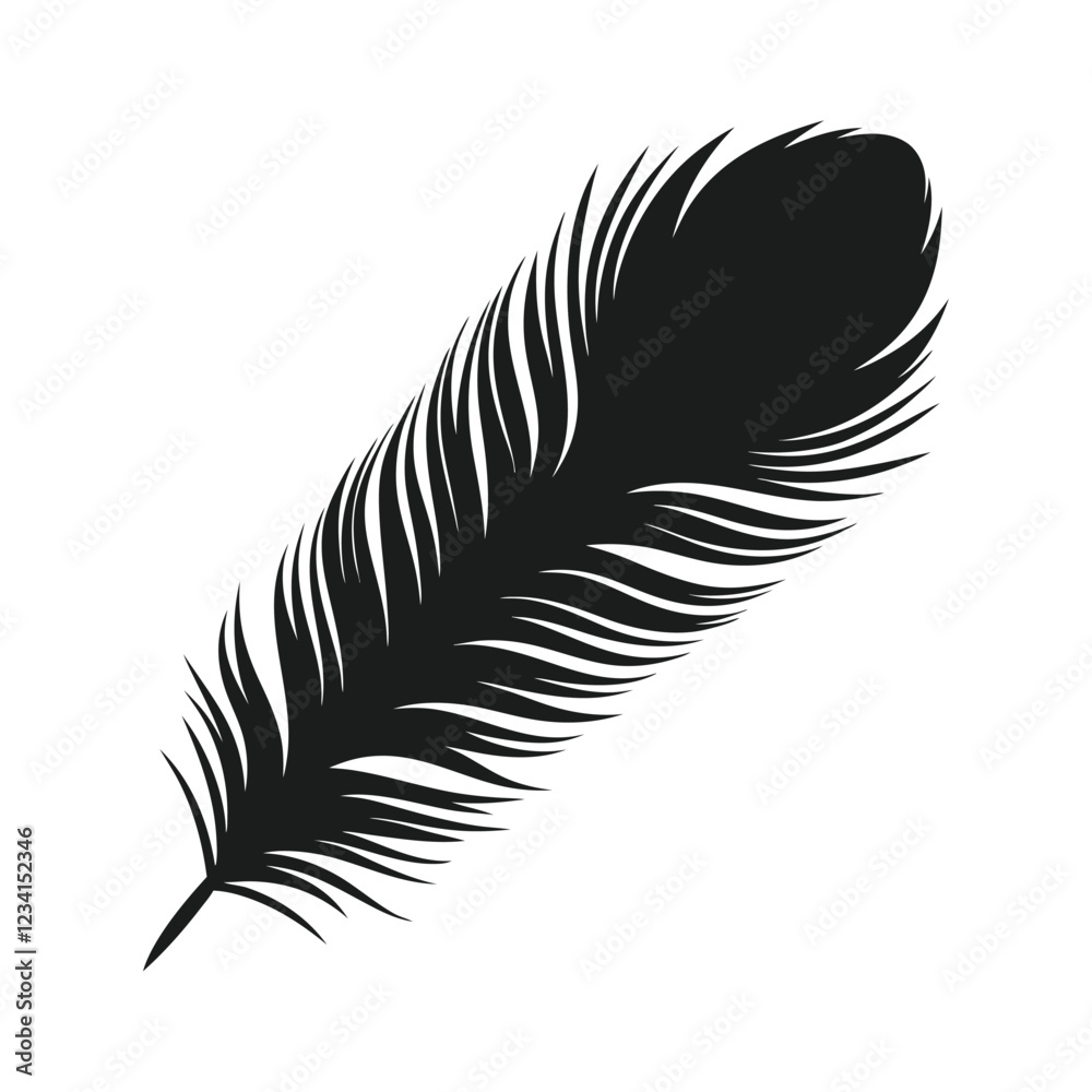 Obraz premium a peacock thin line feather details.