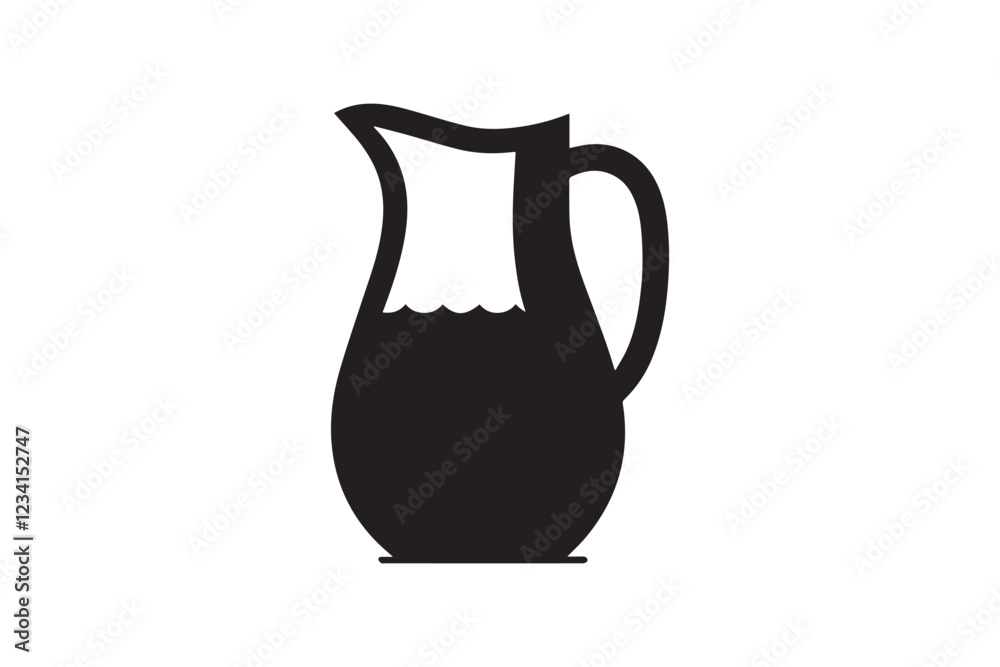 Water Pitcher vector silhouette isolated in white background