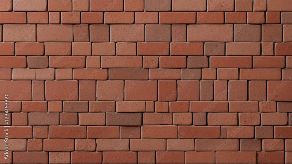 Fototapeta premium Textured Red Brick Wall Ideal for Outdoor Walls and Vintage Building Facades