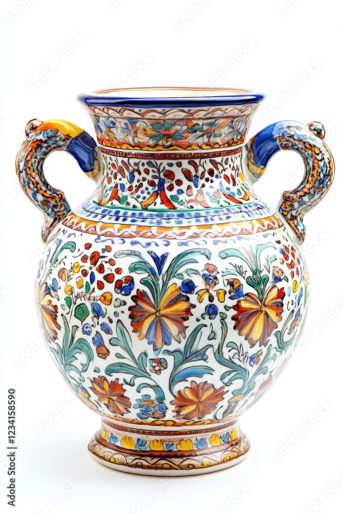 Colorful vase with handles Colorful vase with handles