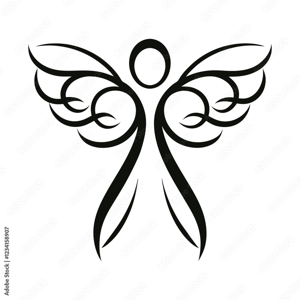 an angel with abstract wings an angel with abstract wings