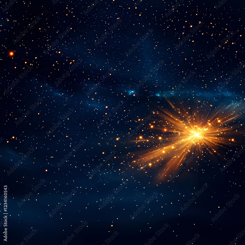 Naklejka premium Cosmic Explosion in Dark Space