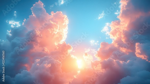 Wallpaper Mural Heavenly Sunset: A Breathtaking View of Clouds Illuminated by the Setting Sun Torontodigital.ca