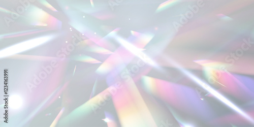 . Soft shadow form window and plants, light overlay effect. Colorful funky fantasy abstract holographic background. 