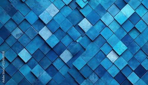 Abstract blue square pattern background.