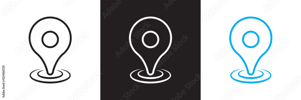 Set of icons related to navigation, GPS, location, route. isolated on white and black background. vector illustration. EPS 10 Set of icons related to navigation, GPS, location, route. isolated on white and black background. vector illustration. EPS 10