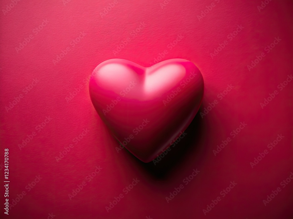 A minimalist pink heart against a bold red backdrop. A minimalist pink heart against a bold red backdrop.