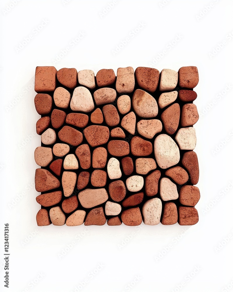 Abstract Arrangement of Colorful Pebbles on a White Background Abstract Arrangement of Colorful Pebbles on a White Background
