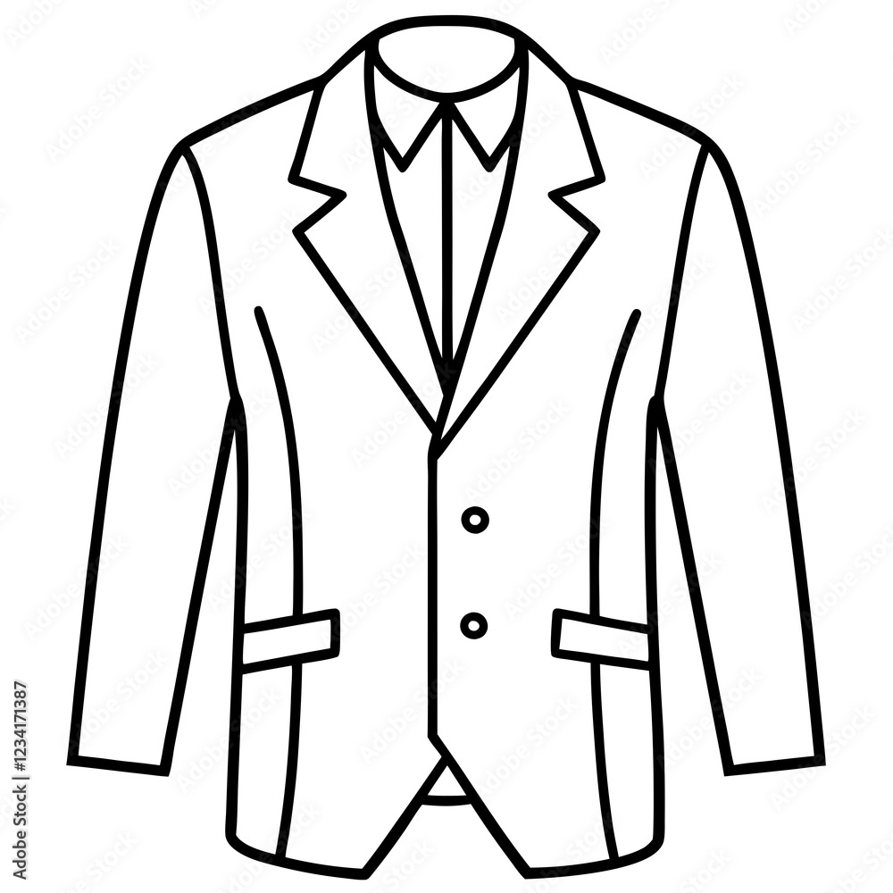 Naklejka premium Tailored Suit Line Art Vectors