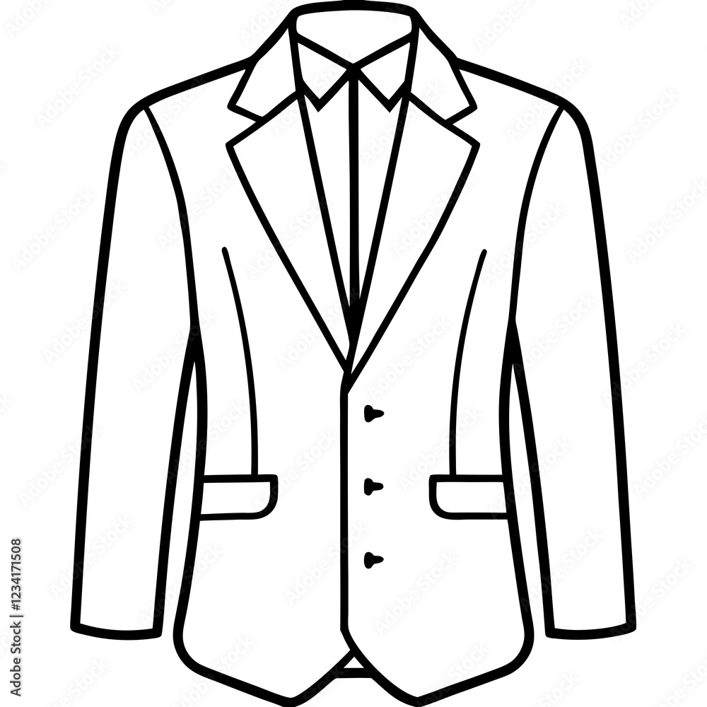 Tailored Suit Line Art Vectors Tailored Suit Line Art Vectors