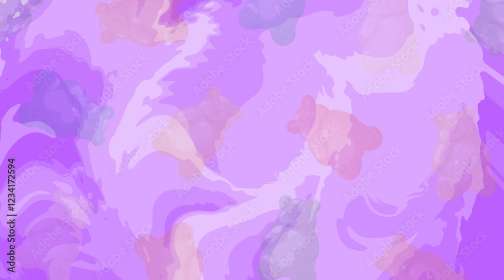 Fototapeta premium Abstract Purple Watercolor Wash with Soft Pastel Hues