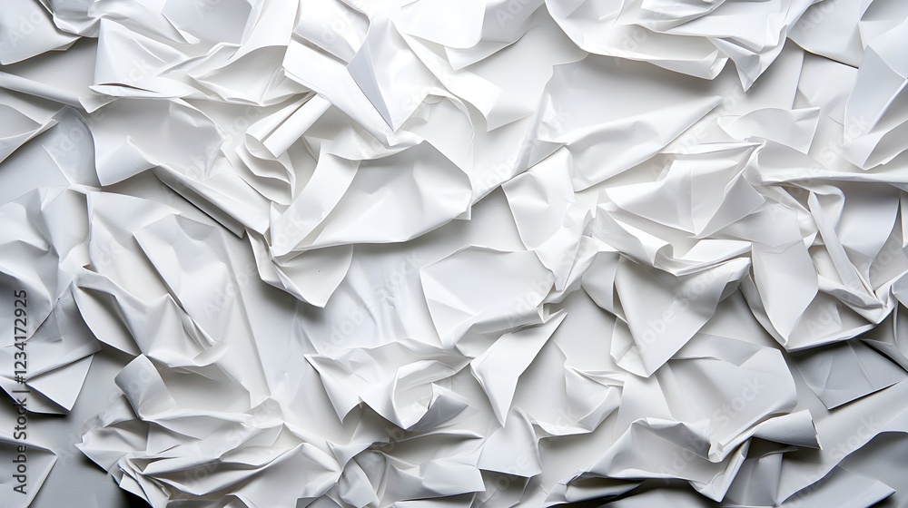 Obraz premium Crumpled White Paper Texture Background
