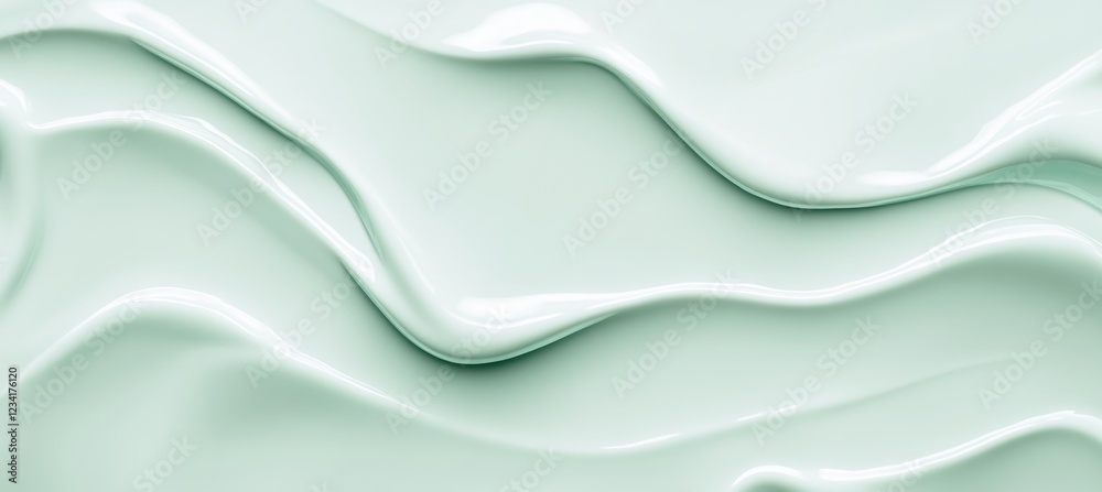 Obraz premium Light Mint 3D Wave Texture Pattern Background An Elegant Minimalist Design for Abstract Backgrounds