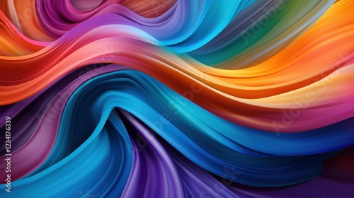 Wallpaper Mural Vibrant Waves of Rainbow Colors Flowing Through Silky Fabric Textures in a Abstract Design Composition Torontodigital.ca