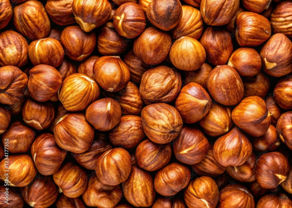 Crisp 4K macro shot: healthy hazelnut kernels, ideal snack ingredient, top-down view. Crisp 4K macro shot: healthy hazelnut kernels, ideal snack ingredient, top-down view.