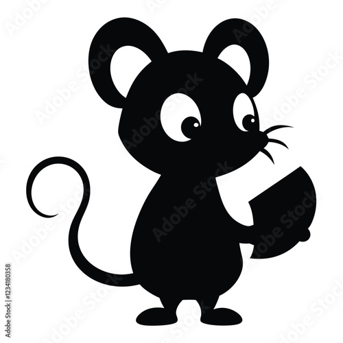 Amazing transformed mouse nibbling a little piece of cheese