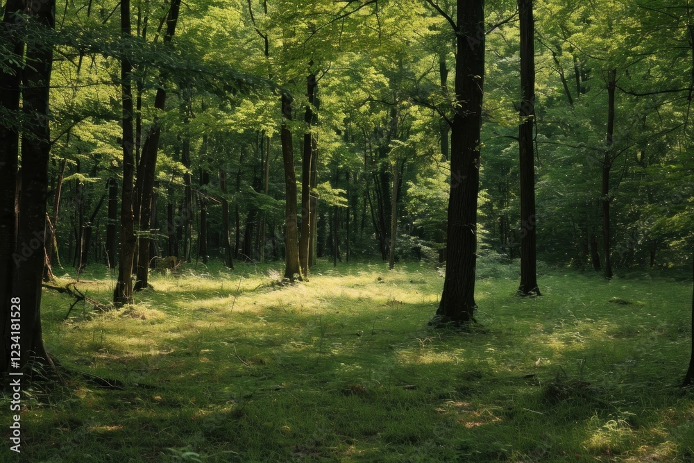 Naklejka premium Summer forest vegetation landscape outdoors.