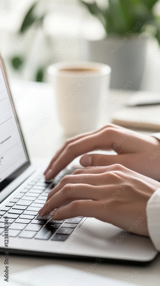 hands on laptop keyboard filling online job application hands on laptop keyboard filling online job application