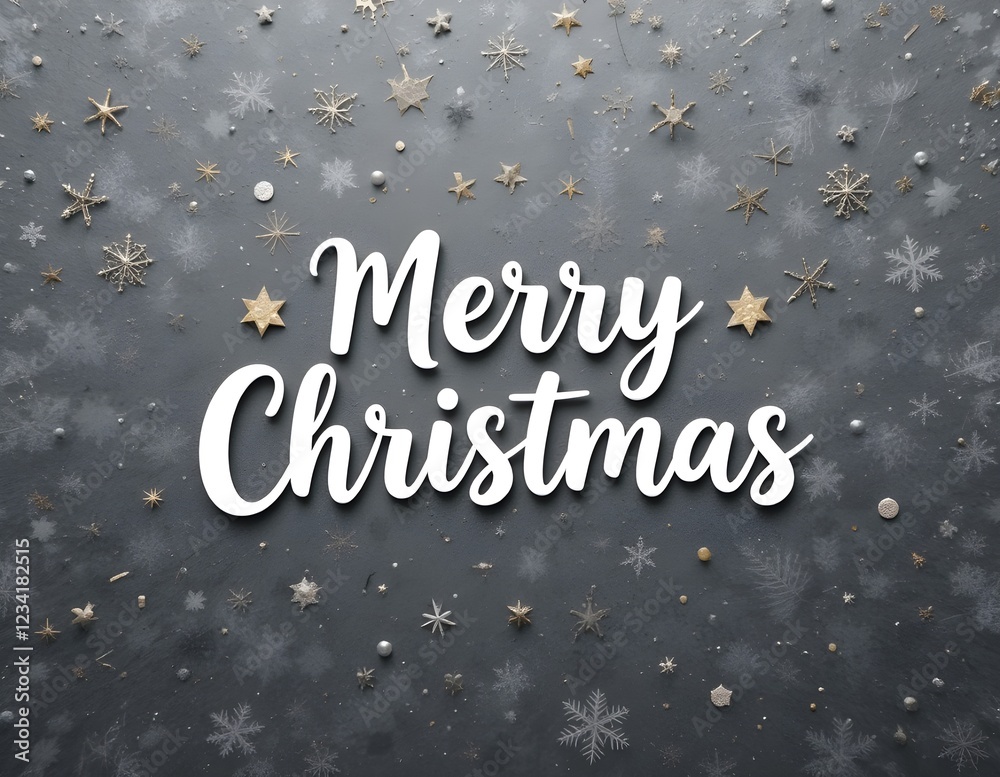 Merry Christmas card with grey background. Merry Christmas card with grey background.