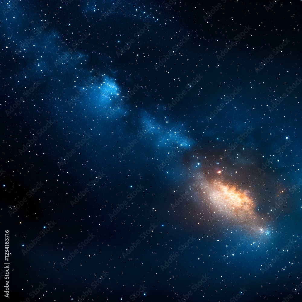 Fototapeta premium Dark Blue Night Sky with Bright Stars