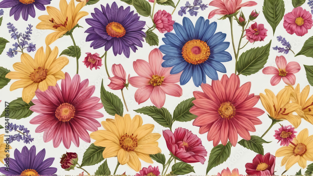 seamless background with flowers seamless background with flowers
