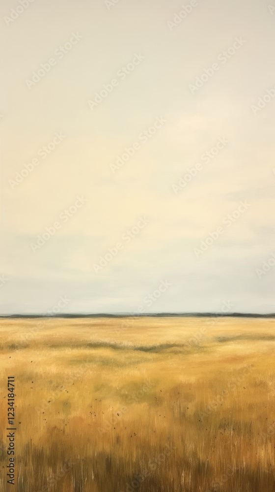 Obraz premium Landscape grassland outdoors painting.
