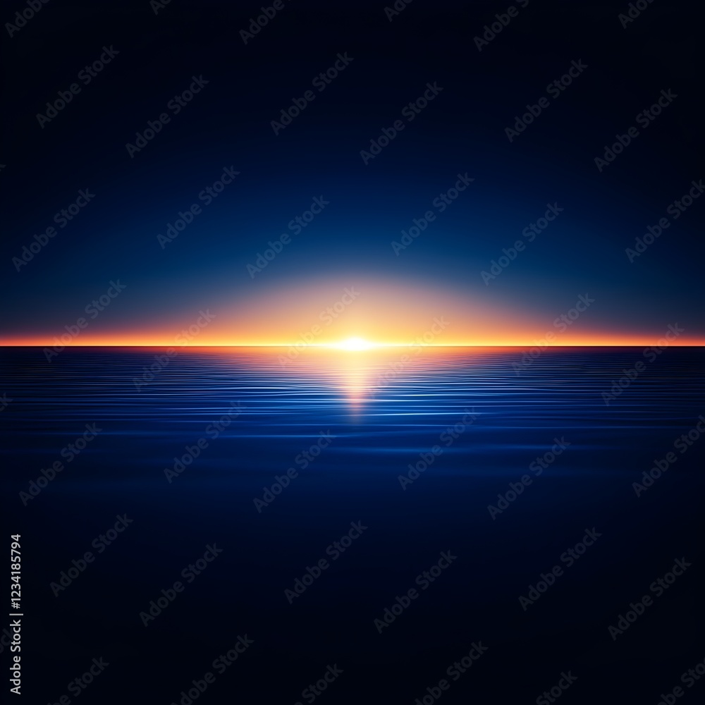 Obraz premium Dark Blue Ocean Sunset Horizon