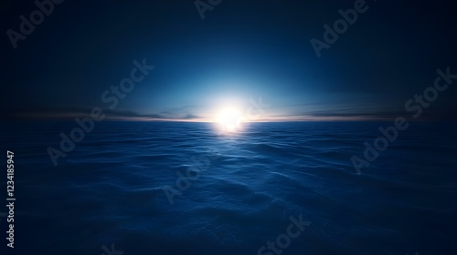 Dark Blue Ocean Sunset Serene photo