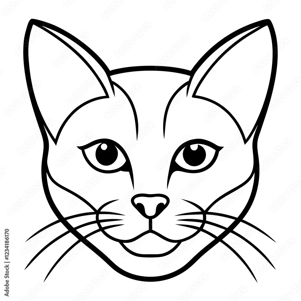 Obraz premium Cat head line art vector