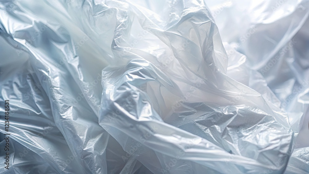 Obraz premium High-resolution close-up: textured white plastic bag, ideal food photography backdrop.