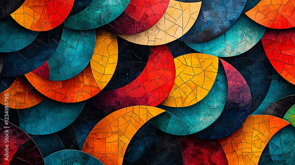 Fototapeta premium Abstract Colorful Cracked Paint Texture Background Design