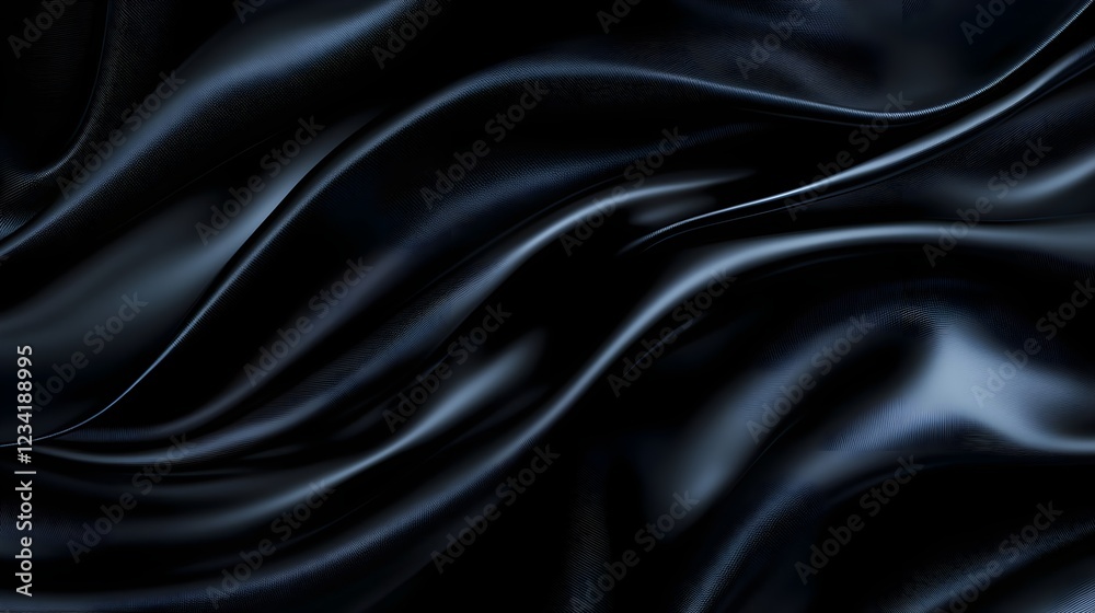 Fototapeta premium Dark Blue Silk Fabric Texture Abstract Background