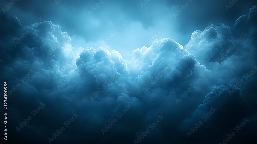 Naklejka premium Dark Blue Storm Clouds Digital Art