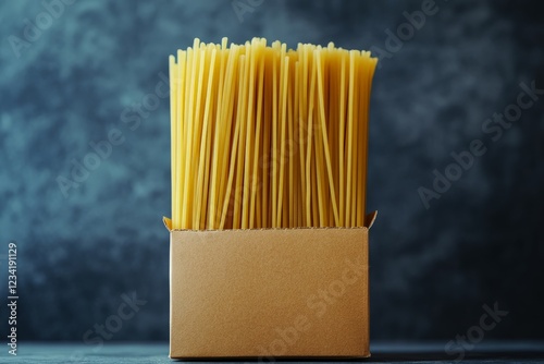 A food isolate shot of a single box of pasta for a donation campaign photo