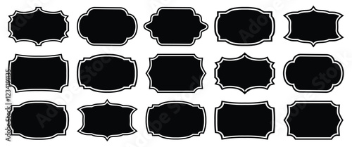Ornamental label frames. set of luxury vintage frames, collection of retro labels, Royal wedding insignia, sale sticker or invitation card. Isolated vector symbols, vector illustration