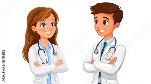 Young Happy Doctors Talking With Each Other, 