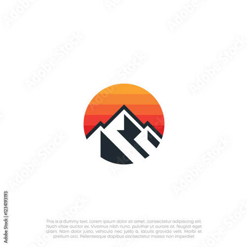 Simple modern mountain adventure logo design	