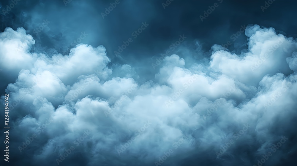 Obraz premium Dark Blue Stormy Cloudscape at Night