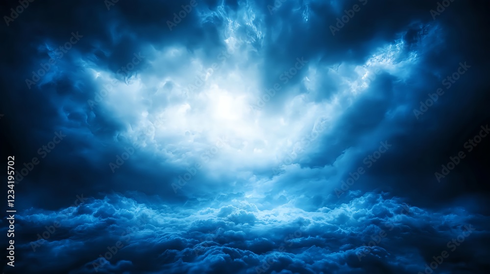 Obraz premium Dark Blue Stormy Sky Dramatic Cloudscape