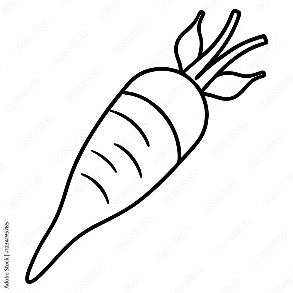 Parsnip One-Line Art Minimal Vector Illustration Parsnip One-Line Art Minimal Vector Illustration