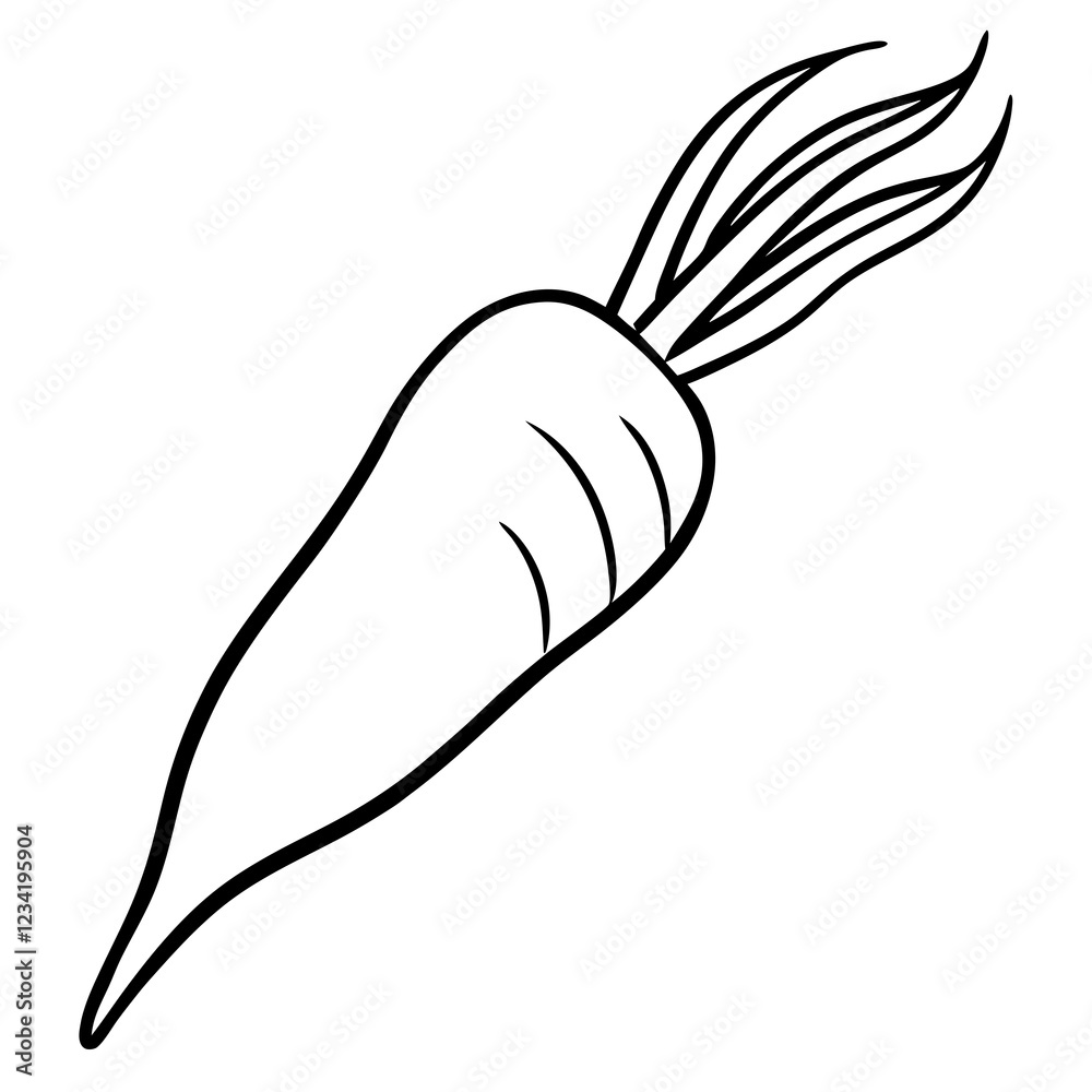 Parsnip One-Line Art Minimal Vector Illustration Parsnip One-Line Art Minimal Vector Illustration