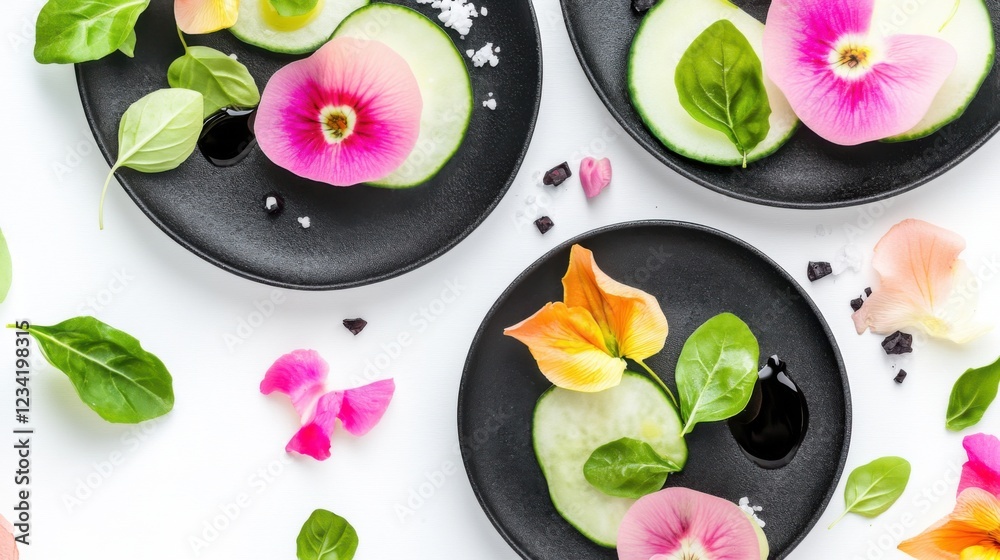 custom made wallpaper toronto digitalFloral and Cucumber Culinary Art with Vibrant Petals for Gourmet Design