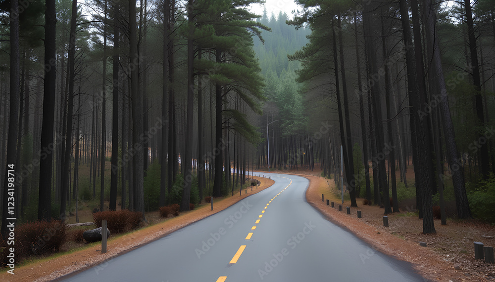 Obraz premium Forest and road. simple and relax picture