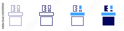 Stationery essentials icon in 4 different styles. Thin Line, Line, Bold, and Bold Line. Duotone style. Editable stroke