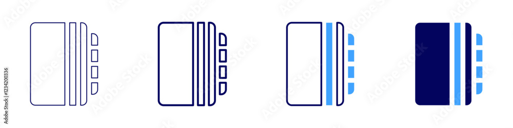 Stationery notebook icon in 4 different styles. Thin Line, Line, Bold, and Bold Line. Duotone style. Editable stroke Stationery notebook icon in 4 different styles. Thin Line, Line, Bold, and Bold Line. Duotone style. Editable stroke