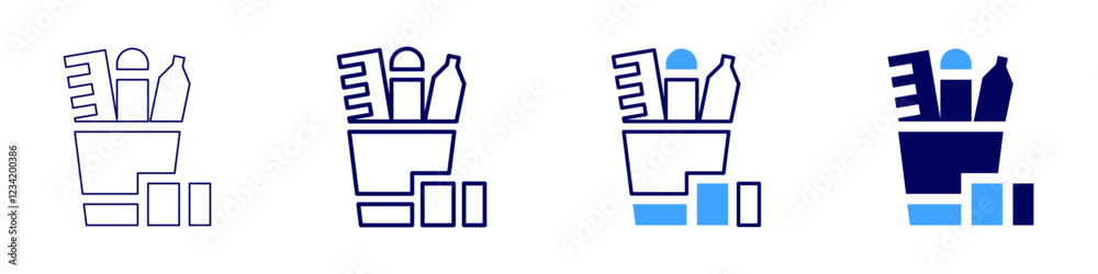 Stationery pack icon in 4 different styles. Thin Line, Line, Bold, and Bold Line. Duotone style. Editable stroke
