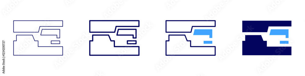 Stationery stapler icon in 4 different styles. Thin Line, Line, Bold, and Bold Line. Duotone style. Editable stroke Stationery stapler icon in 4 different styles. Thin Line, Line, Bold, and Bold Line. Duotone style. Editable stroke