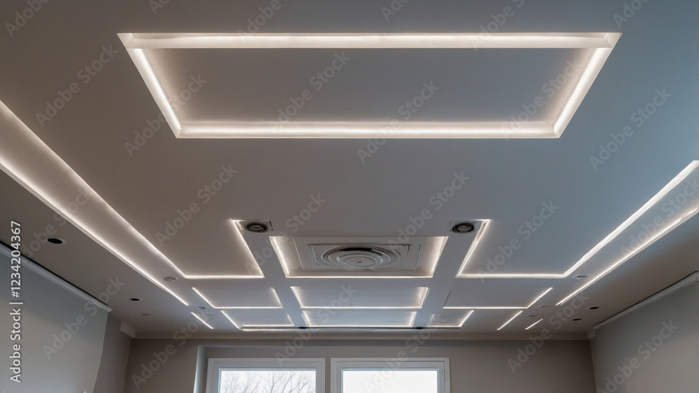 suspended_ceiling_with_halogen_led_lamps_and suspended_ceiling_with_halogen_led_lamps_and