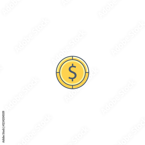 Classic Coin Icon for Finance and Currency